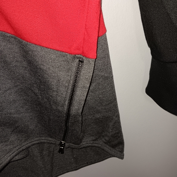 Galaxy men's long sleeve shirt color block shirt SIZE 4XL black red and gray - Picture 6 of 6